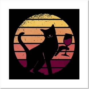 wine cat Posters and Art